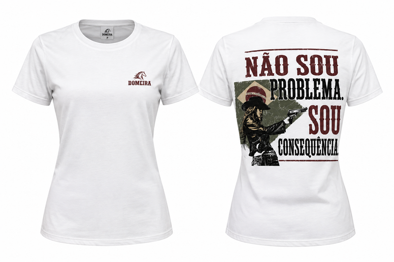 Camisa algodão - não sou problema sou consequência - Domeira